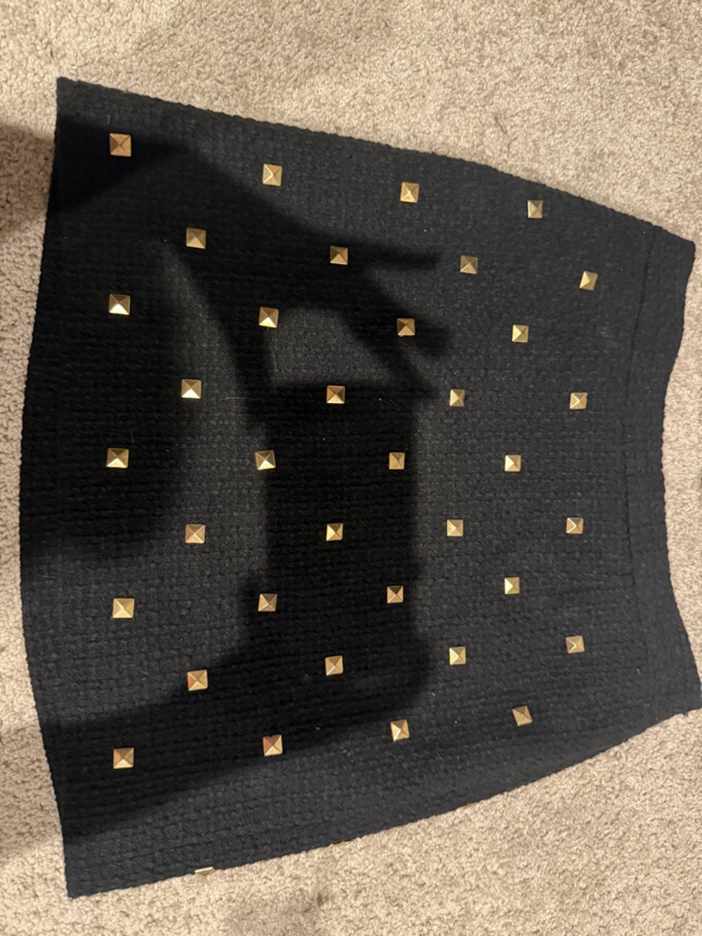 kate spade Black Mini Skirt with Gold Studs